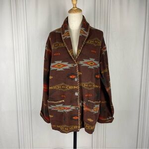 Bit & Bridle for Her - Southwestern/Aztec Fleece Blazer‎ - Women's 1X